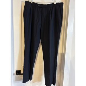 Brooks Brothers Netjets Men Black Pleated Dress Pants Trousers W40 L32 Classic